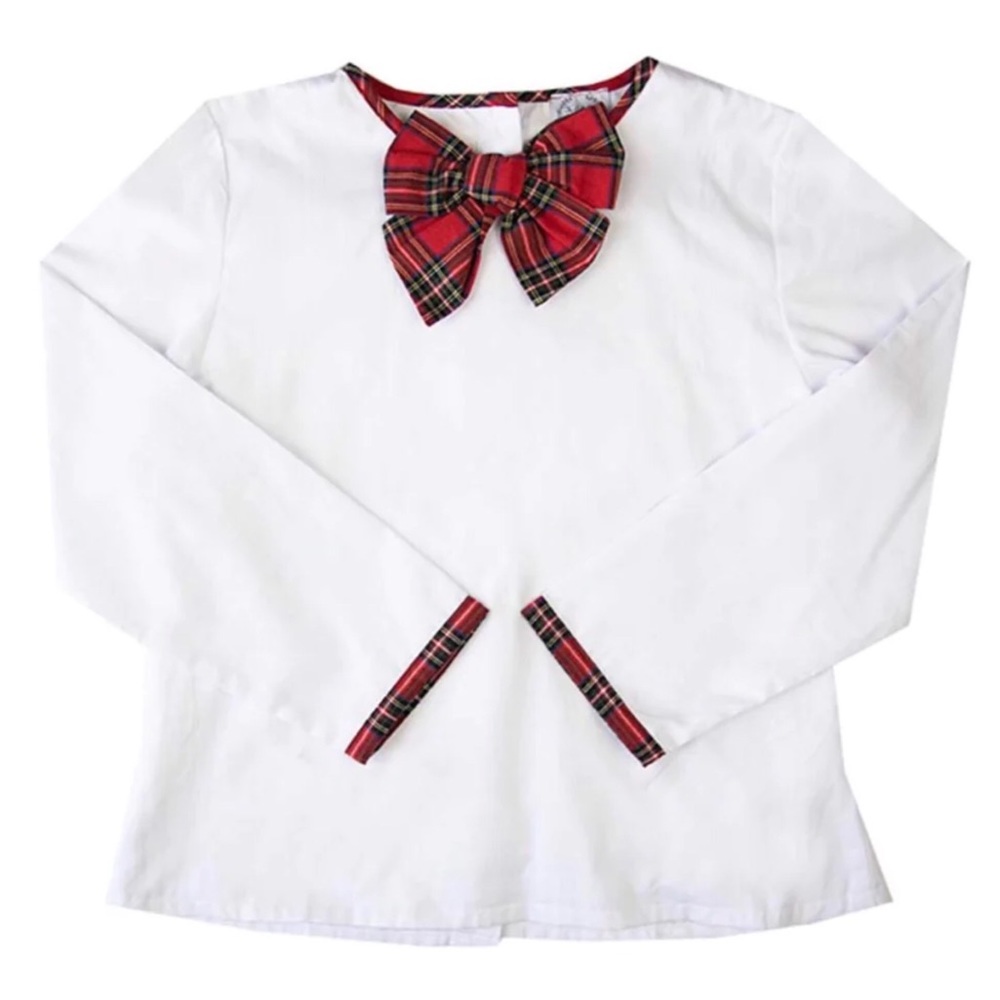 The Bella Bean Raegan Red Tartan Bow Top 12 months christmas